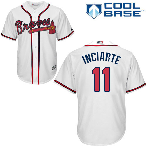 Braves #11 Ender Inciarte White Cool Base Stitched Youth MLB Jersey - Click Image to Close